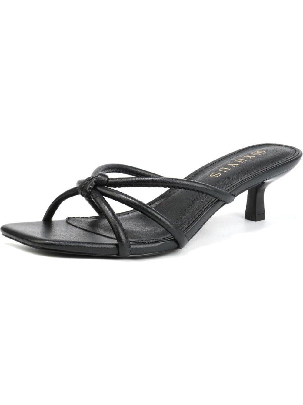 Chic Women's Spaghetti Strap Open Toe Kitten Heel Mule Sandals - Summer Style